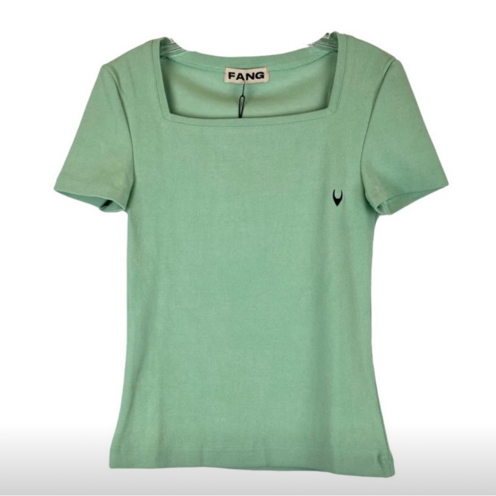 Fang‎ Essential Square Neck Ribbed Top Size Small
